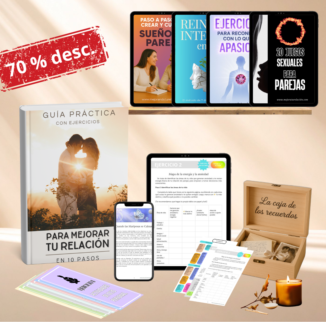 Kit Ejercicios + 20 Juegos Para Parejas + 3 Bonos